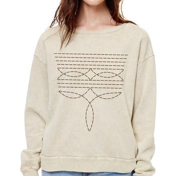 Western Boot Stitch French Terry Sweatshirt