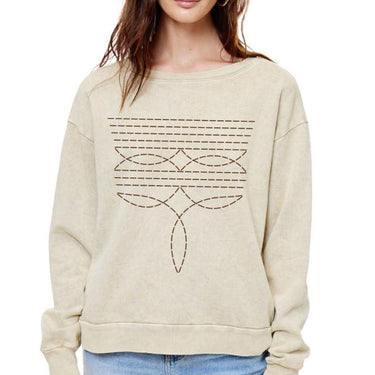 Western Boot Stitch French Terry Sweatshirt