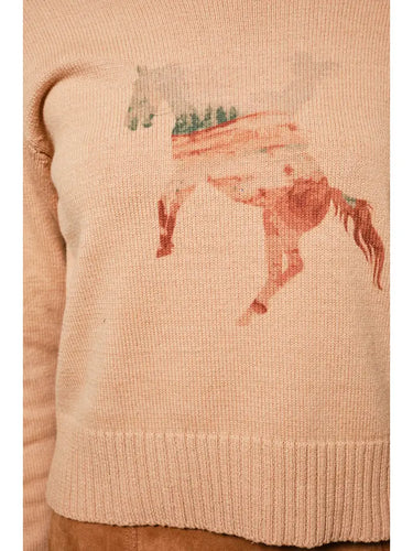 Cowgirl Horse Abstract Sweater
