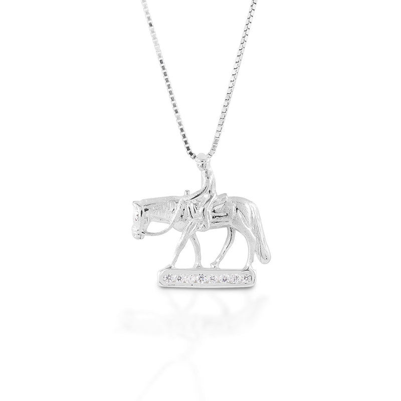 925 Sterling Silver Lucky Horse Head Pendant Necklace