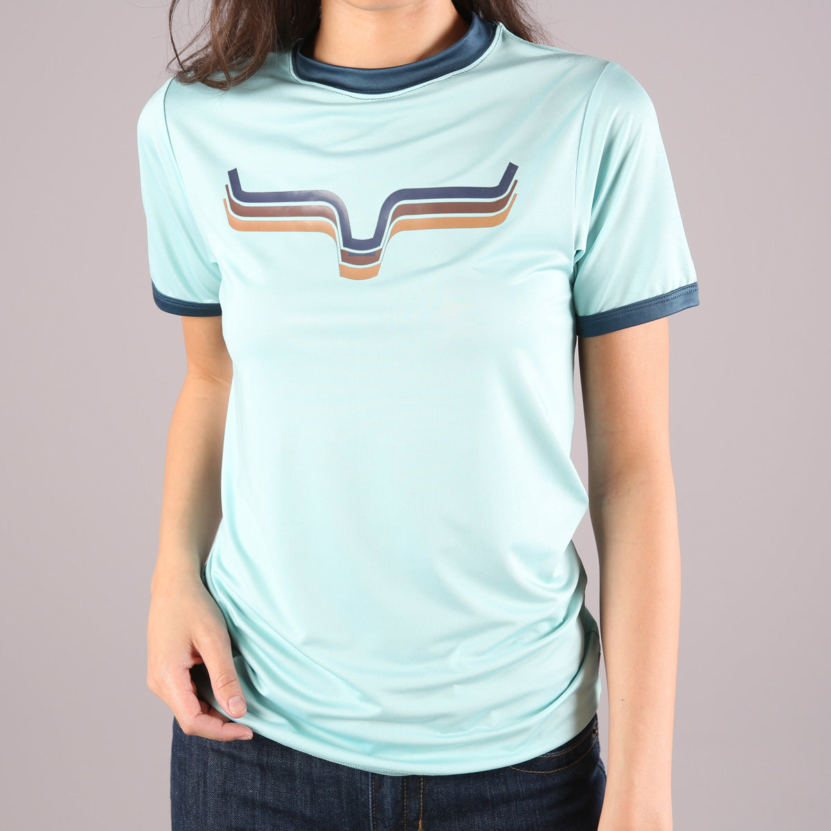 Kimes Ranch Union Made Ringer Tech Tee - Light Blue main image 1